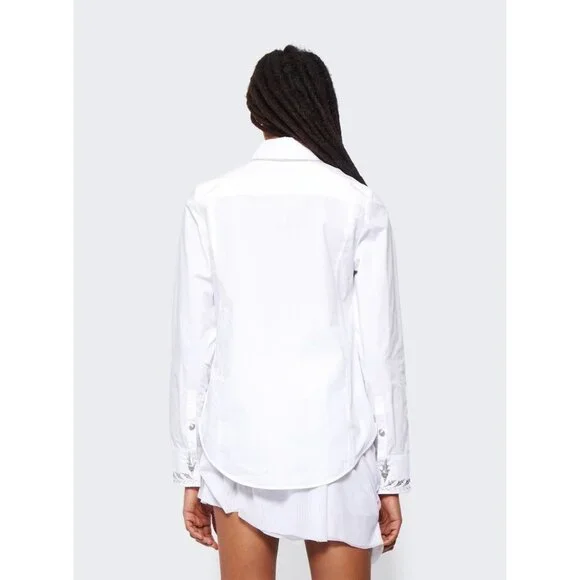 PACO RABANNE women's white embroidered shirt size FR 42/ M